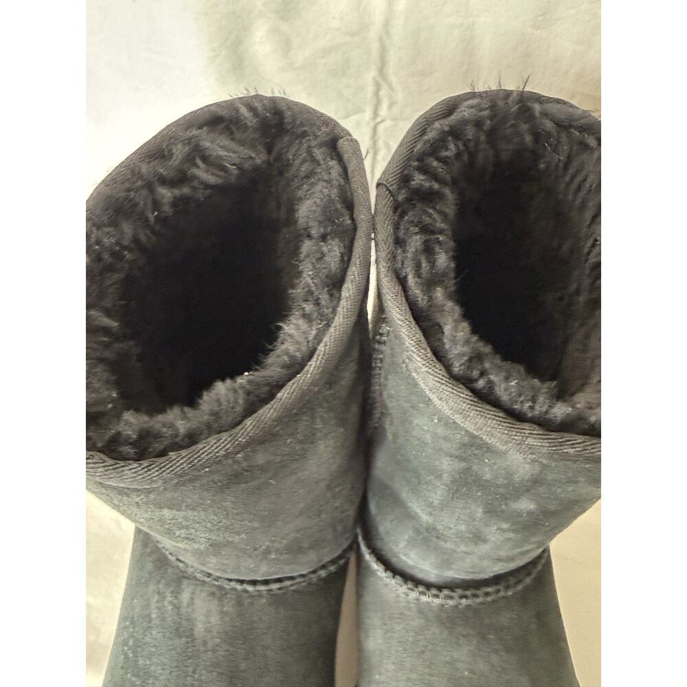 UGG Classic Short II Women's Boots Suede Sheepskin Slip-On Black Size US8 EU39 - Picture 8 of 10